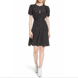 Lewit Tri Dot Motif Midi Dress in Black & White - Size 6